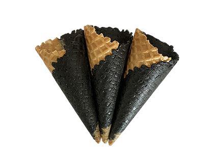 炭黑漸變色花邊脆筒